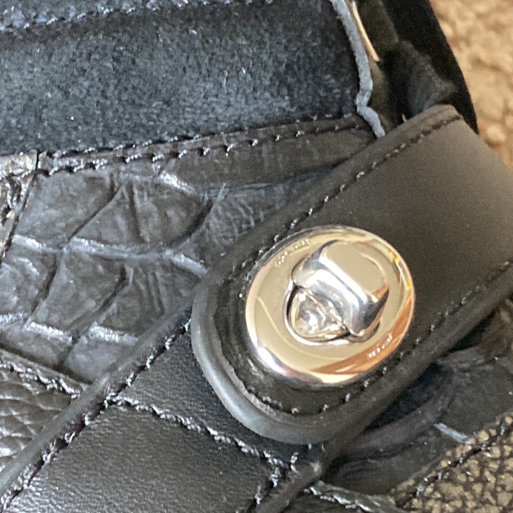 Coach Black and White Fashion Sneakers with Textured Finish - Picture 4 of 12